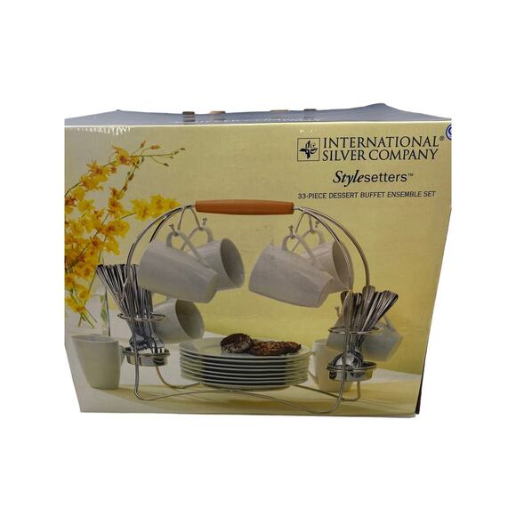International Silver Co. 32 Piece Desert Buffet Ensemble Serve Ware Caddy Set - Picture 1 of 11